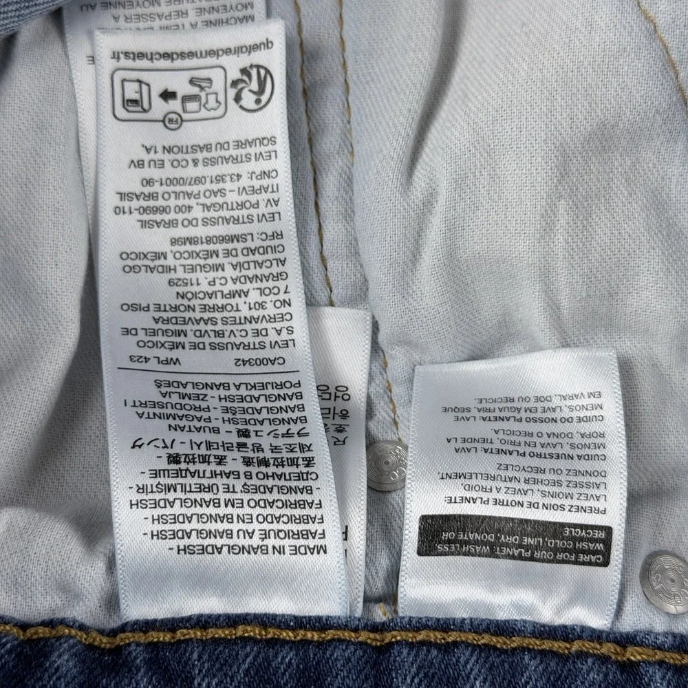 Levi's Blue Denim Straight Jeans, Medium Wash, Regular Fit, 5-Pocket Design